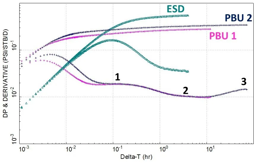 derivative plot for an appraisal well test