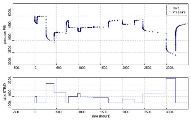 data plot or production history plot in well test interpretation