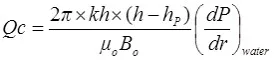 critical production rate in radial coordinates