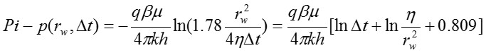 equation for the radial flow regime
